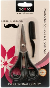 ADORO MUSTACHE SCISSORS AND COMB SET