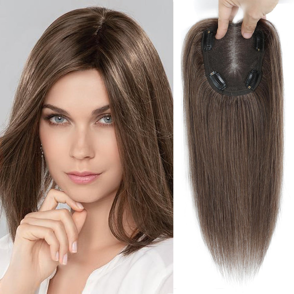 12" Human Hair Topper (multiple colors)