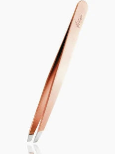 Rubis Switzerland Rose Gold Slant Tweezer 18834 – Swiss Precision Eyebrow Tweezer with Free Lifetime Sharpening